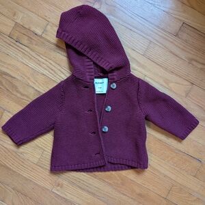 Old Navy Burgundy Knit Baby Sweater